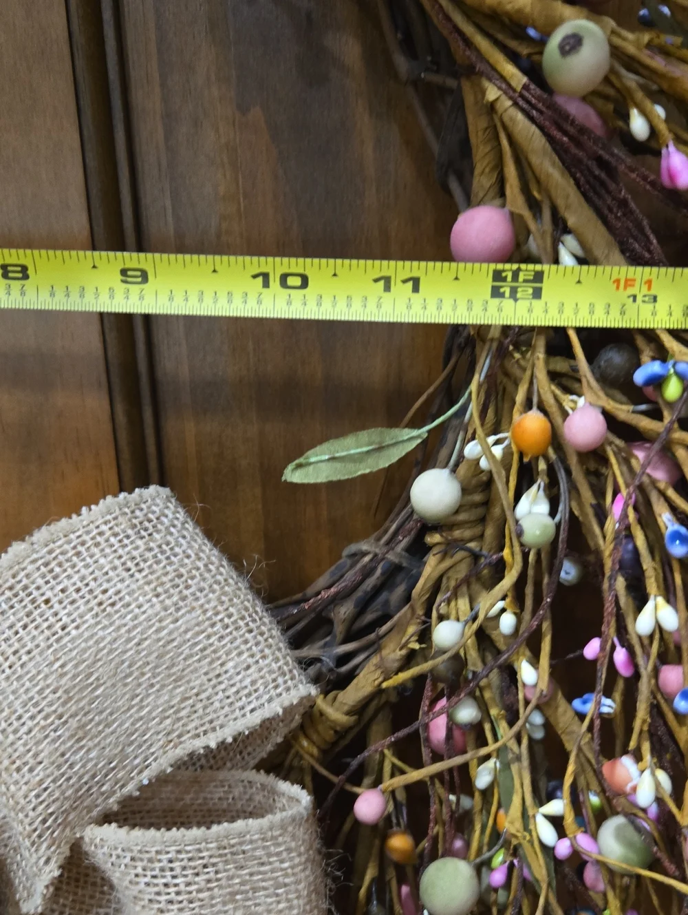Summer Grapevine Berry Wreath with Burlap Bow Country Decor